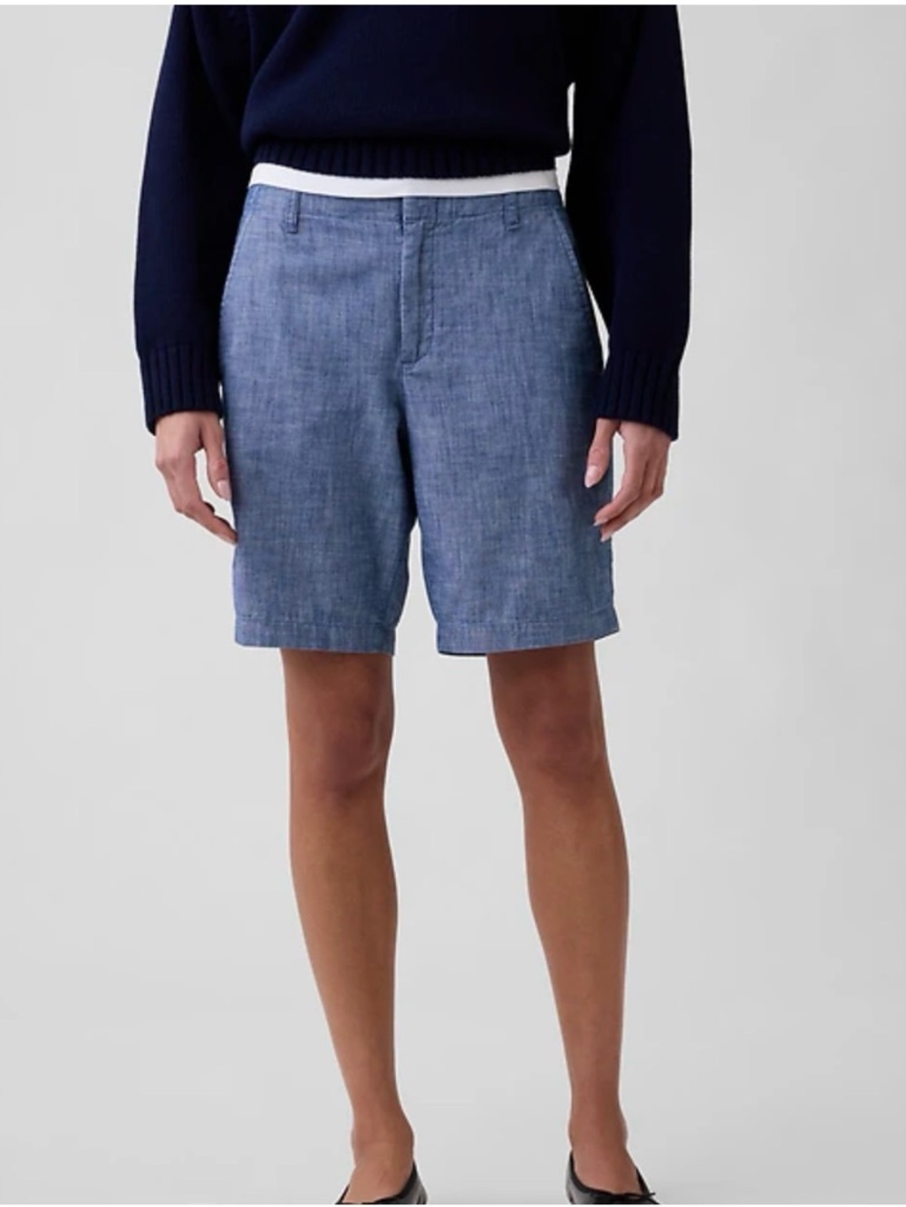 New GAP Factory 9” Chambray Bermuda Shorts